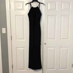 Calvin Klein Black Open-Back Halter Formal Dress